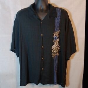 Men's Black and Blue Casual Shirt